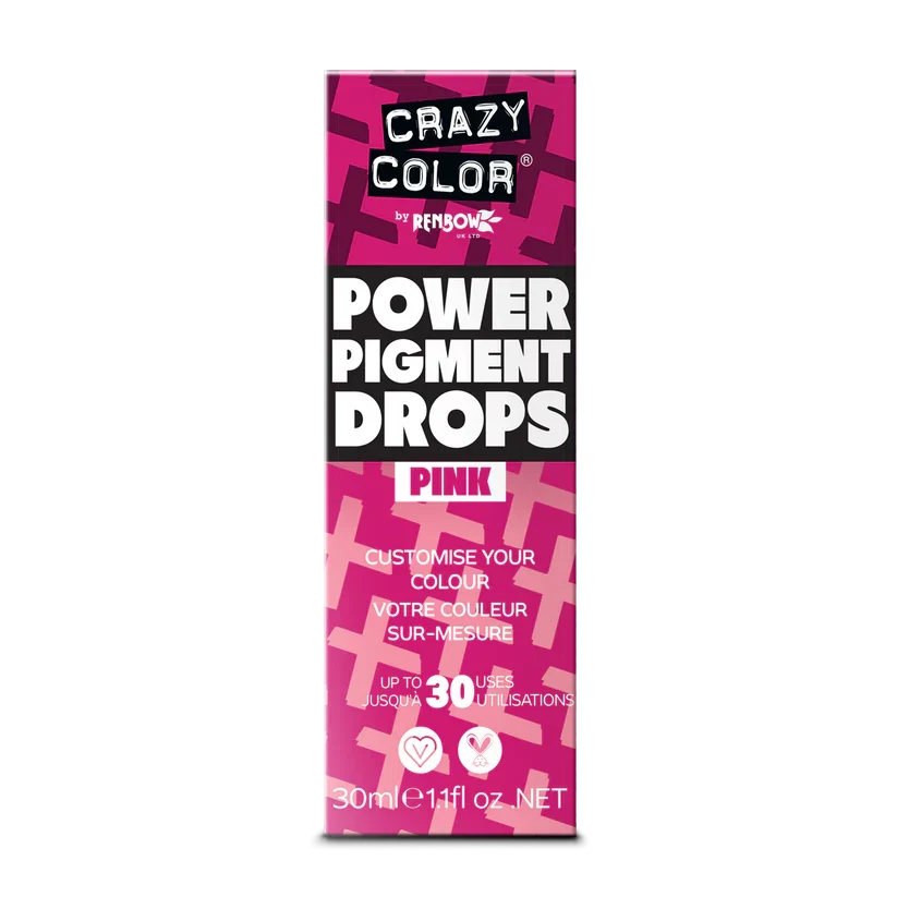 Crazy Color - Power Pigment Drops Pink 30ml (High Concentration Colour)