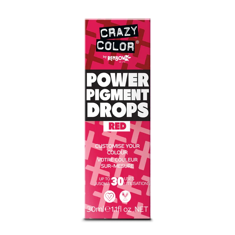 Crazy Color - Power Pigment Drops Red 30ml (High Concentration Colour)