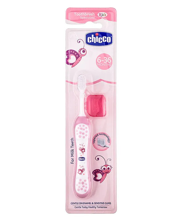 Chicco - Ultra Soft Bristles Honey Bee Printed Toothbrush 3-36 Month Pink