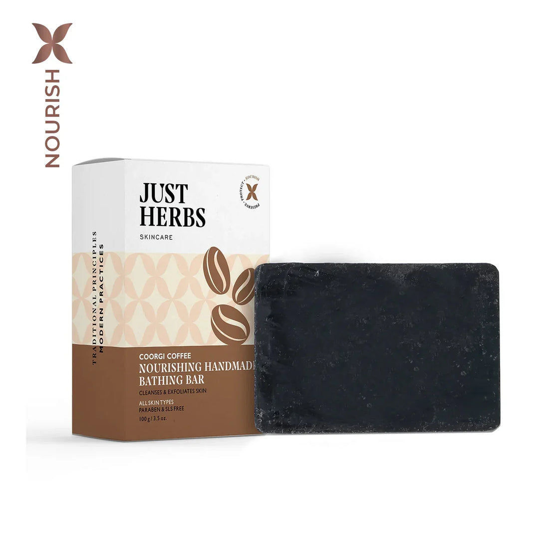 Just Herbs - Coorgi Coffee Nourishing Handmade Bathing Bar 100g - Nexus hair