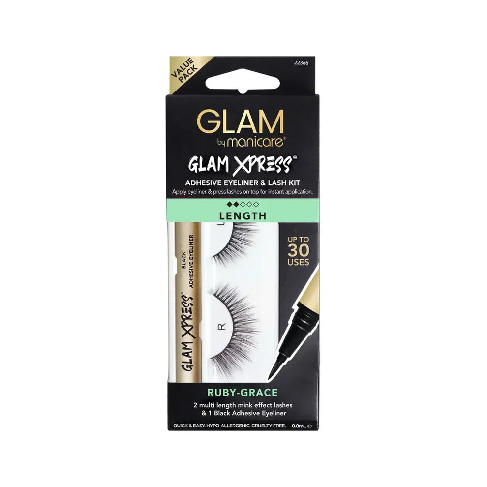 Manicare - Glam Xpress Adhesive Eyeliner & Lash Kit Ruby Grace
