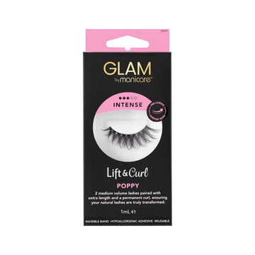 Manicare - Glam Lashes Glam Lift & Curl Poppy Intense Hypoallergenic Adhesive Reusable