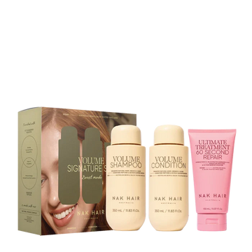 Nak Hair - Signature Volume Trio Pack- Volume Shampoo 350ml, Volume Conditioner 350ml and Replends Creme Leave in Moisturiser 150ml