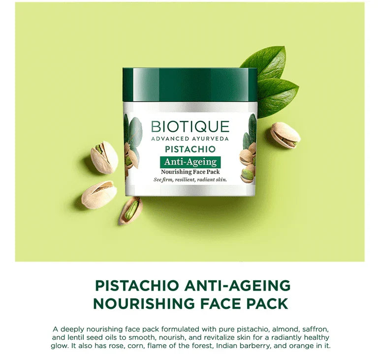 Biotique Advanced Ayurveda Pistachio Anti-Ageing Nourishing Face Pack 175g