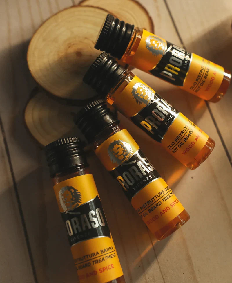 Proraso - Hot Oil Beard Treatment Wood & Spice 4 x 17ml Vials