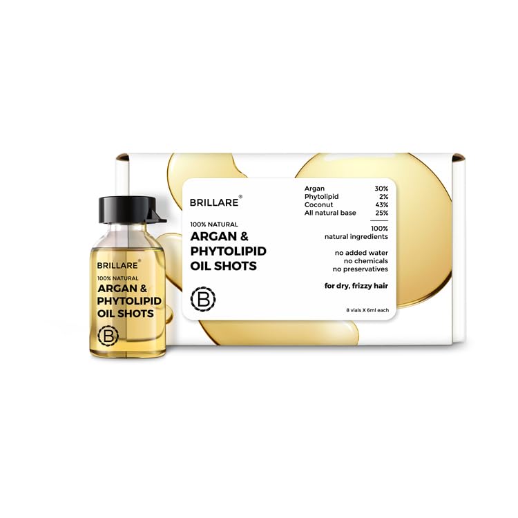 Brillare - Argan & Phytolipid Oil Shots For Dry, Frizzy Hair 6ml X 8 - Nexus hair