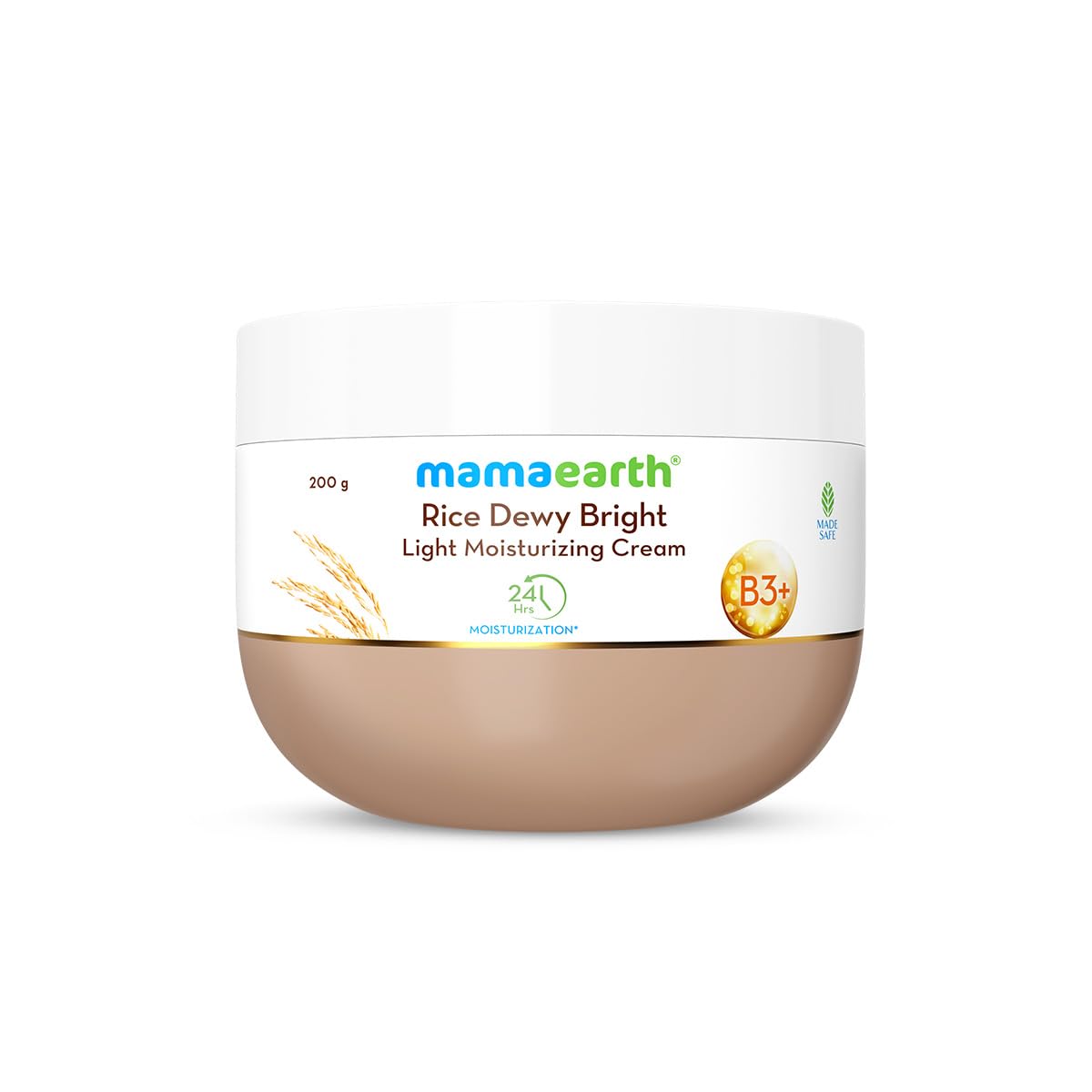Mamaearth - Rice Dewy Bright Light Moisturizing Cream with Rice Water & Niacinamide for Glass-Skin 200g