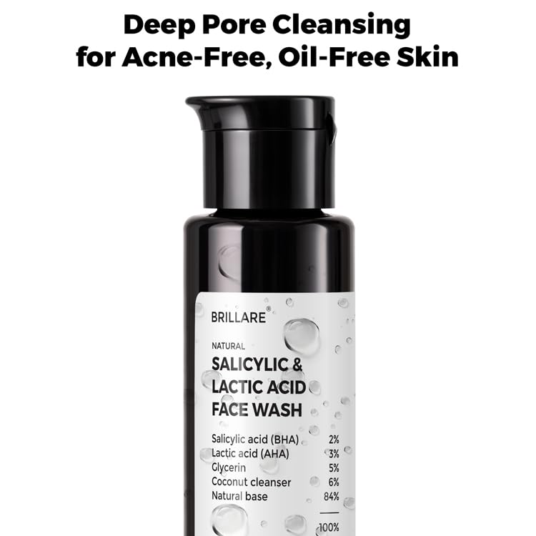 Brillare - 2% Salicylic And 3% Lactic Acid Face Wash For Acne Prone Skin 100ml - Nexus hair