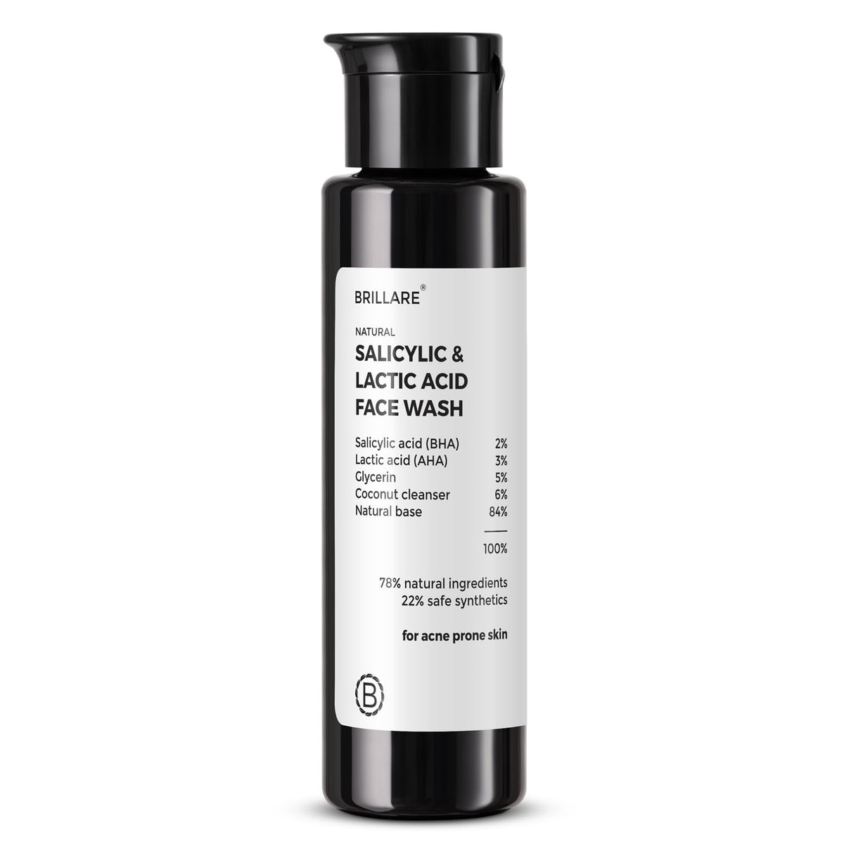 Brillare - 2% Salicylic And 3% Lactic Acid Face Wash For Acne Prone Skin 100ml - Nexus hair