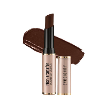 Swiss Beauty - Non-Transfer Waterproof Lipstick Dark Brown Shade No. 420