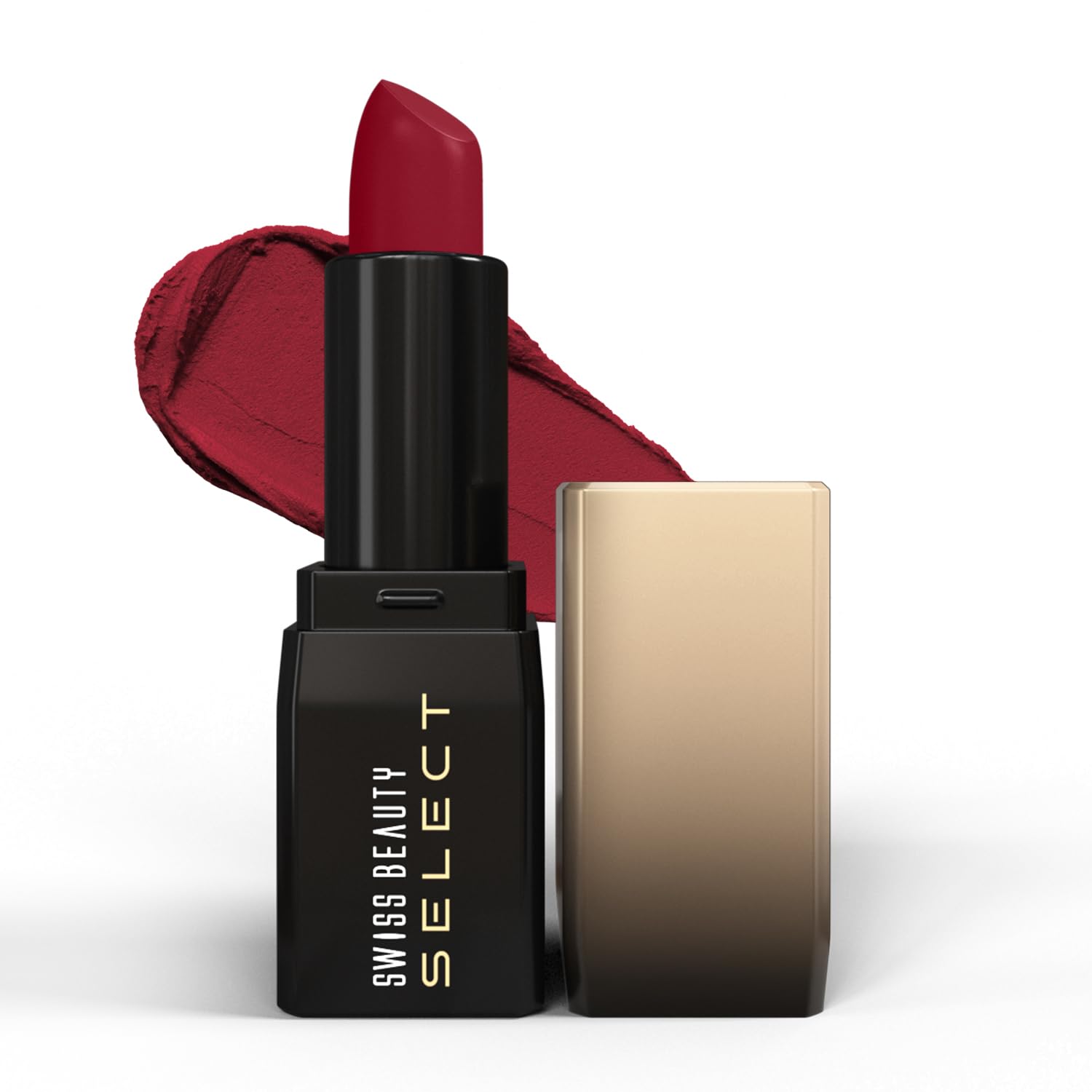 Swiss Beauty - Select Dare To Matte Lipstick Shade No. 12 Red Lounge