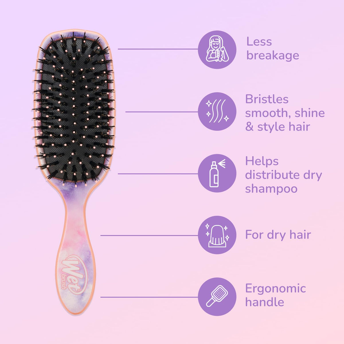 Wet Brush - Original Shine Enhancer Detangler Colourwash Water Mark