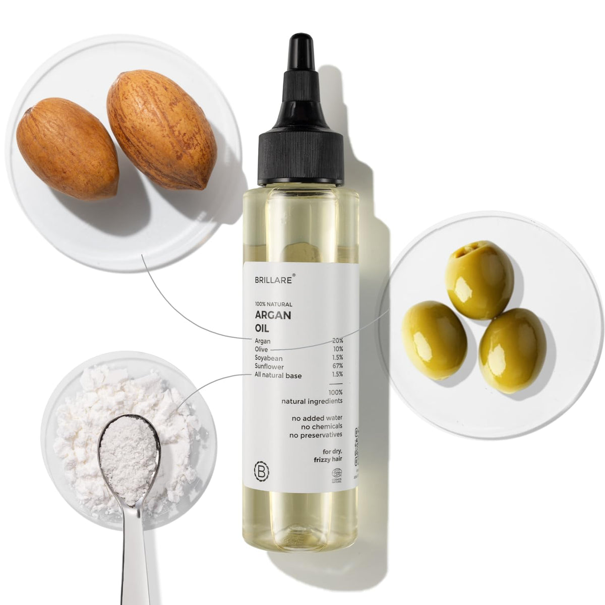Brillare - Argan Hair Oil For Dry, Frizzy Hair 100ml - Nexus hair