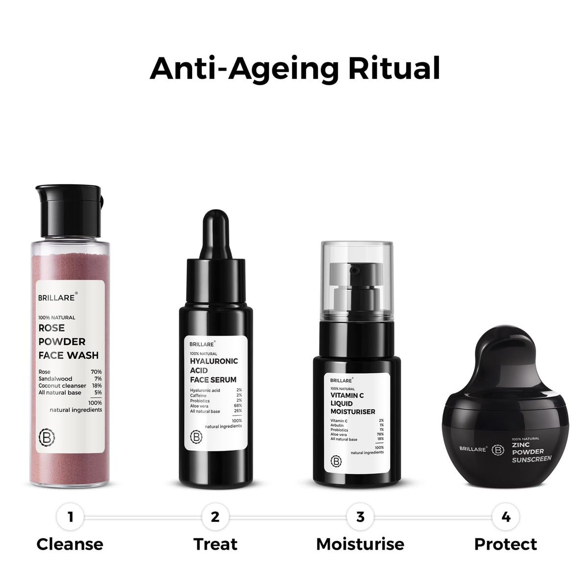 Brillare - Rose Powder Face Wash For Youthful Skin 30g - Nexus hair