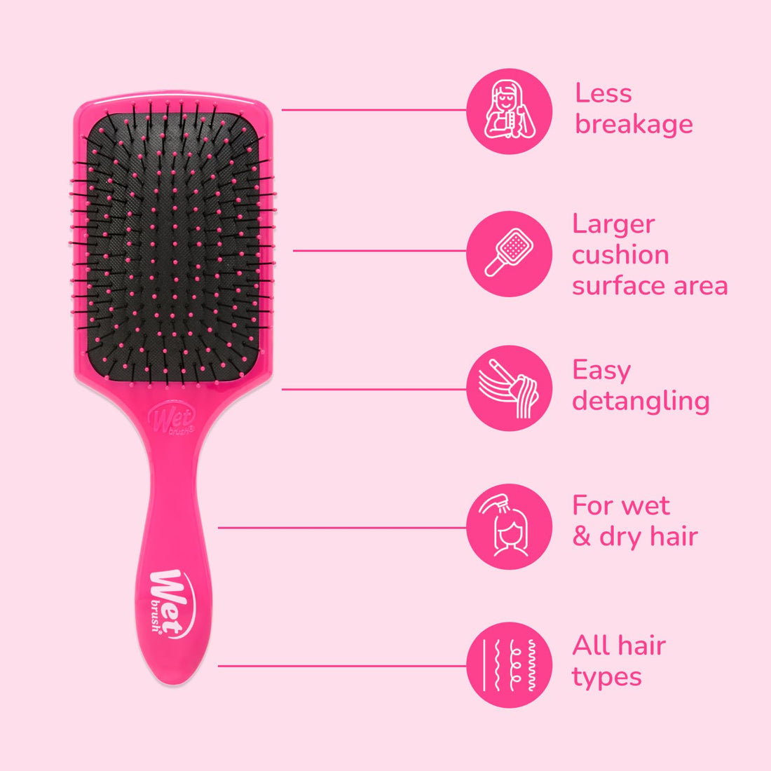 Wet Brush - Paddle Detangler Pink