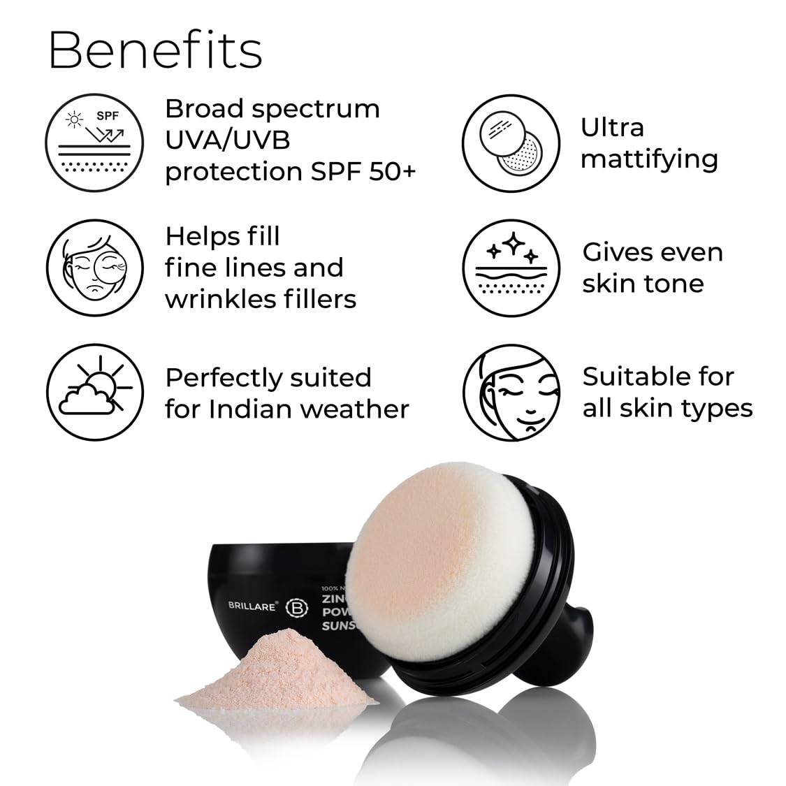 Brillare - Zinc Powder Sunscreen SPF50 Bronze 4g - Nexus hair