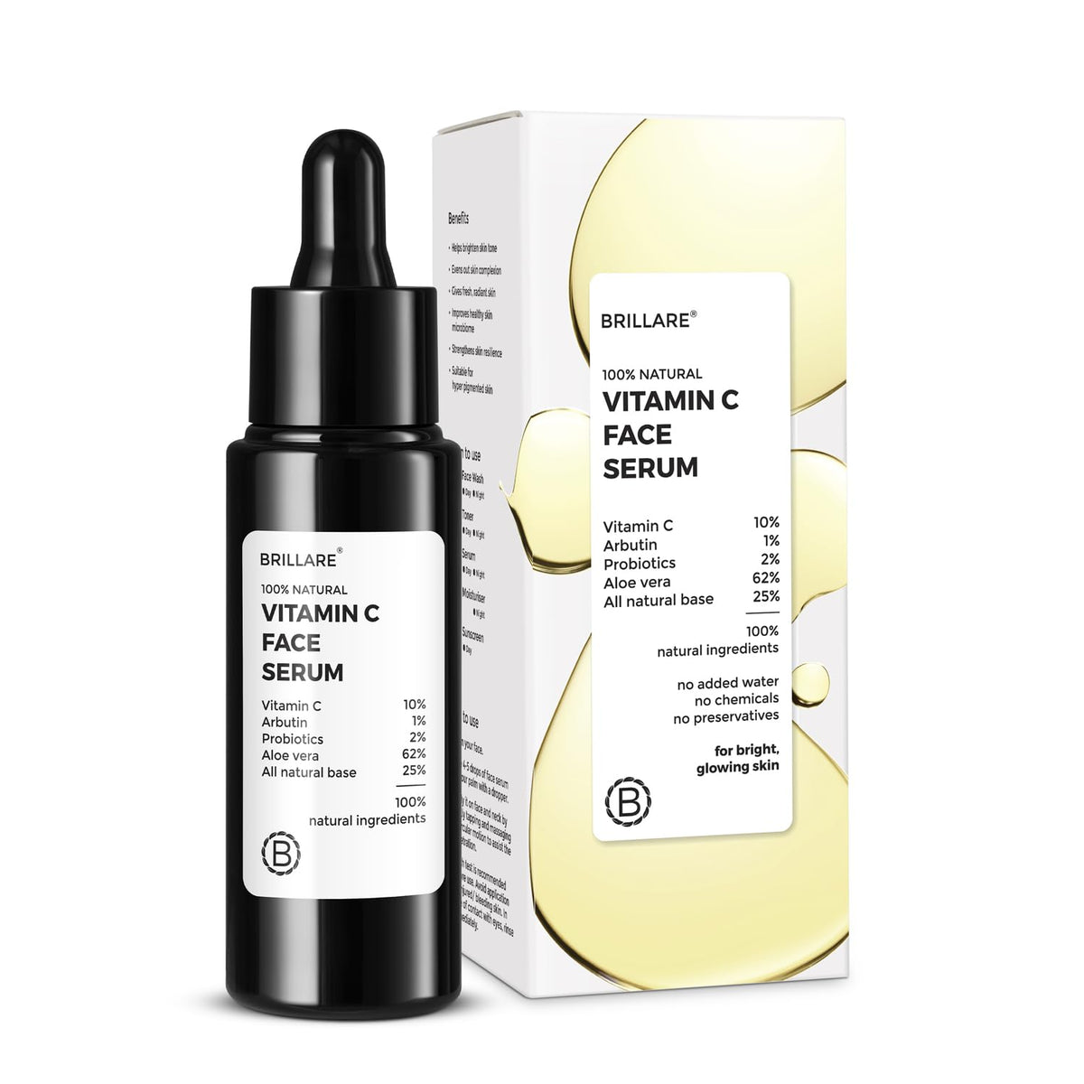 Brillare - 10% Vitamin C Face Serum For Bright, Glowing Skin 30ml - Nexus hair