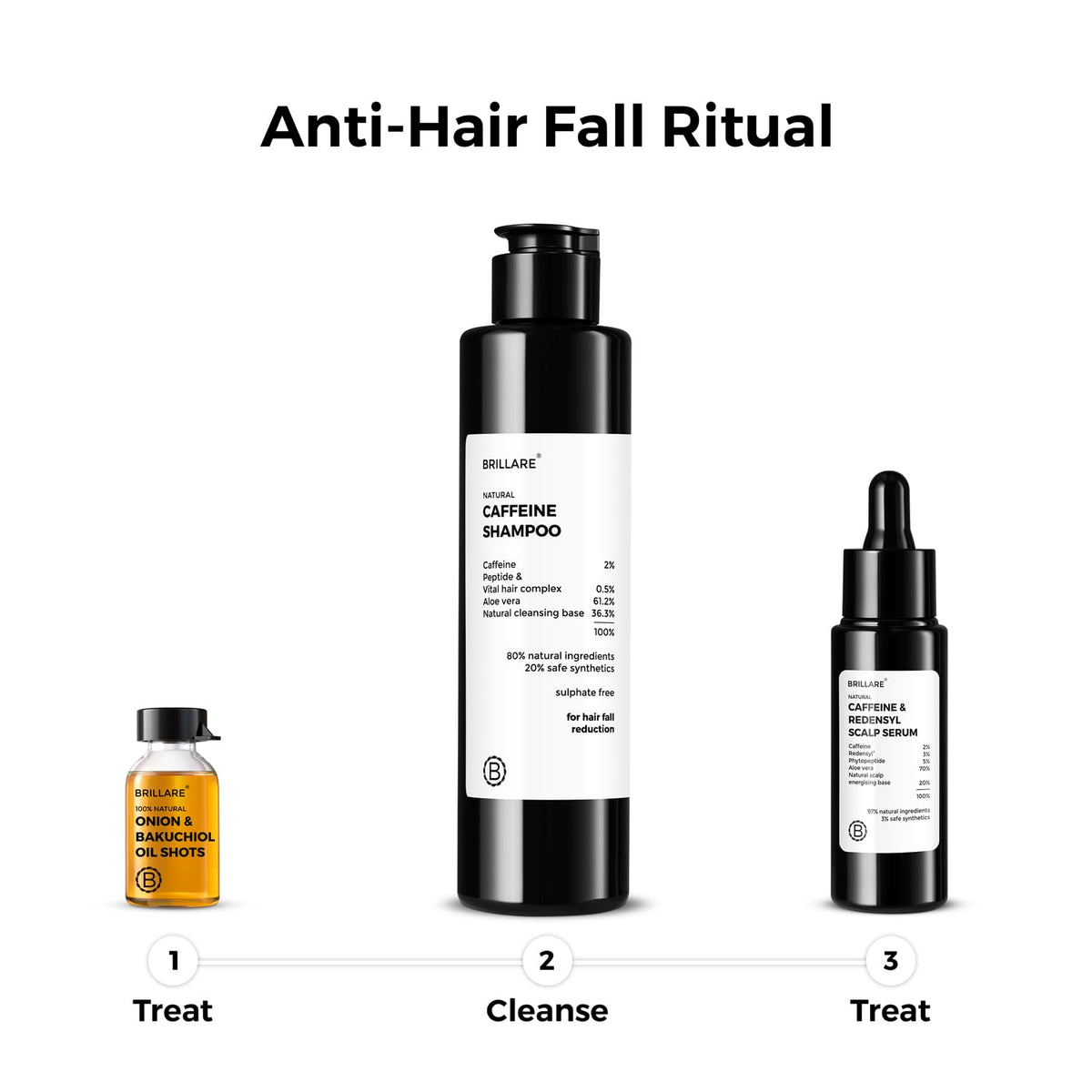Brillare - Onion & Bakuchiol Oil Shots For Hair Fall Reduction 6ml X 8 - Nexus hair