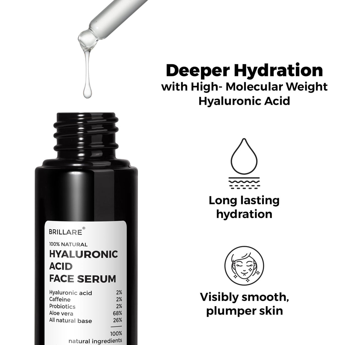 Brillare - 2% Hyaluronic Acid Face Serum For Youthful Skin 30ml - Nexus hair