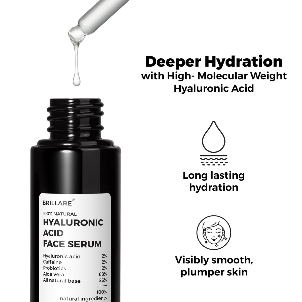 Brillare - 2% Hyaluronic Acid Face Serum For Youthful Skin 30ml - Nexus hair