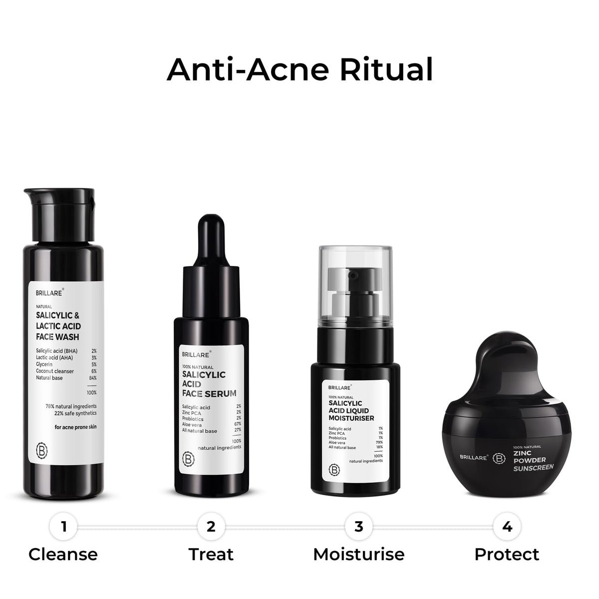 Brillare - 2% Salicylic And 3% Lactic Acid Face Wash For Acne Prone Skin 100ml - Nexus hair