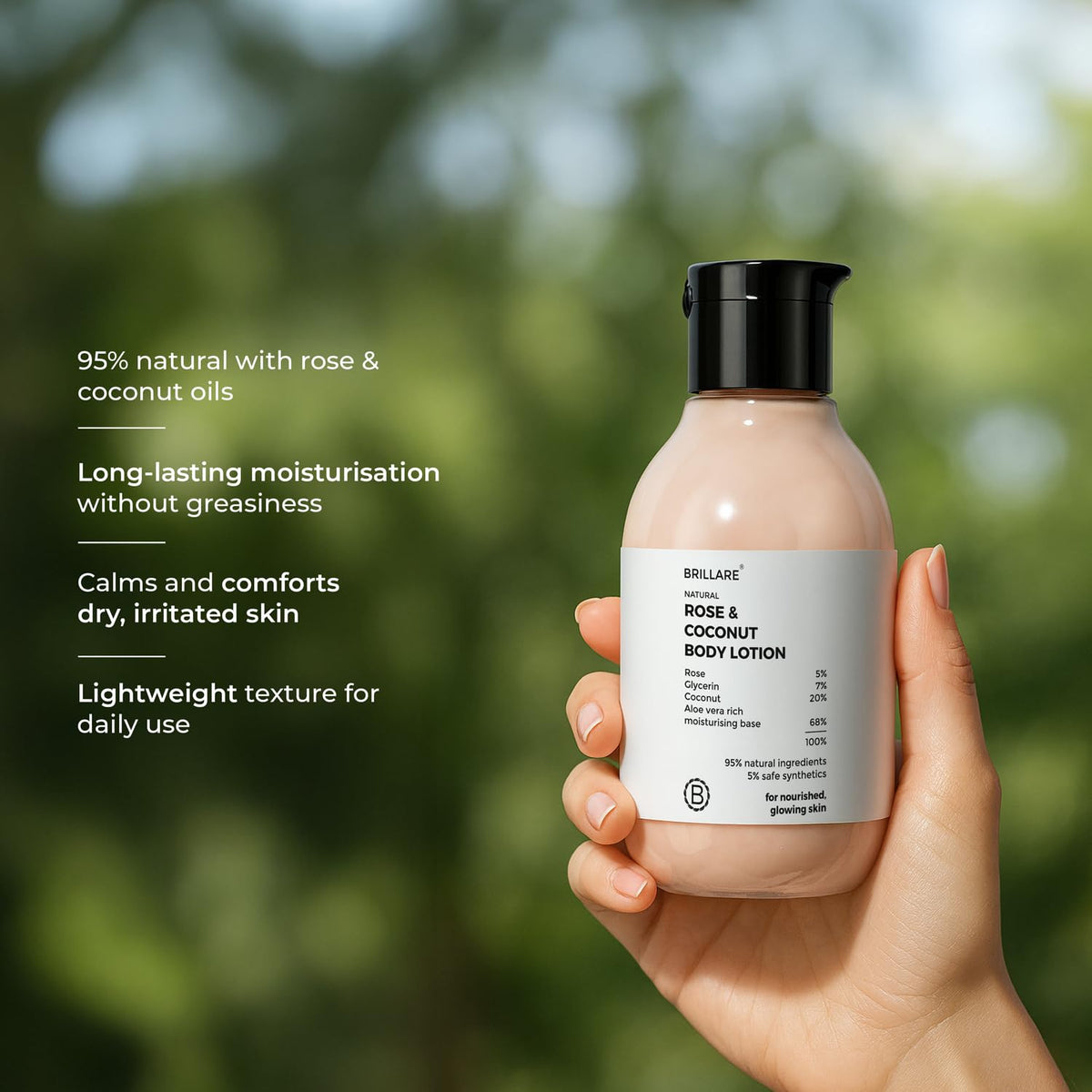 Brillare - Rose & Coconut Body Lotion 200ml - Nexus hair