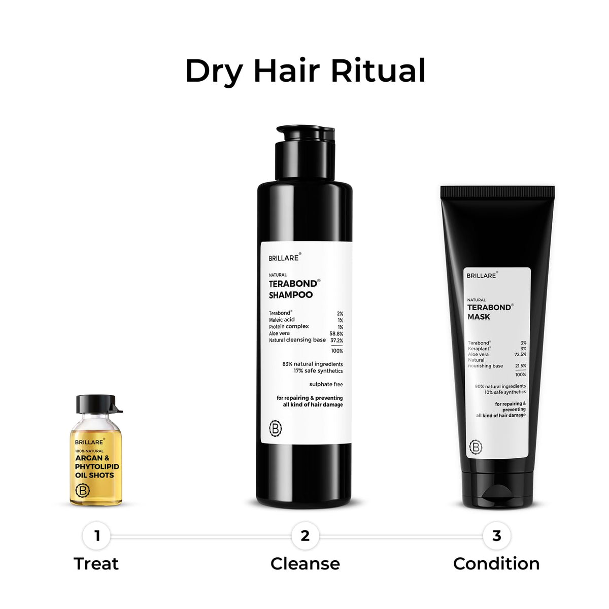 Brillare - Argan & Phytolipid Oil Shots For Dry, Frizzy Hair 6ml X 8 - Nexus hair