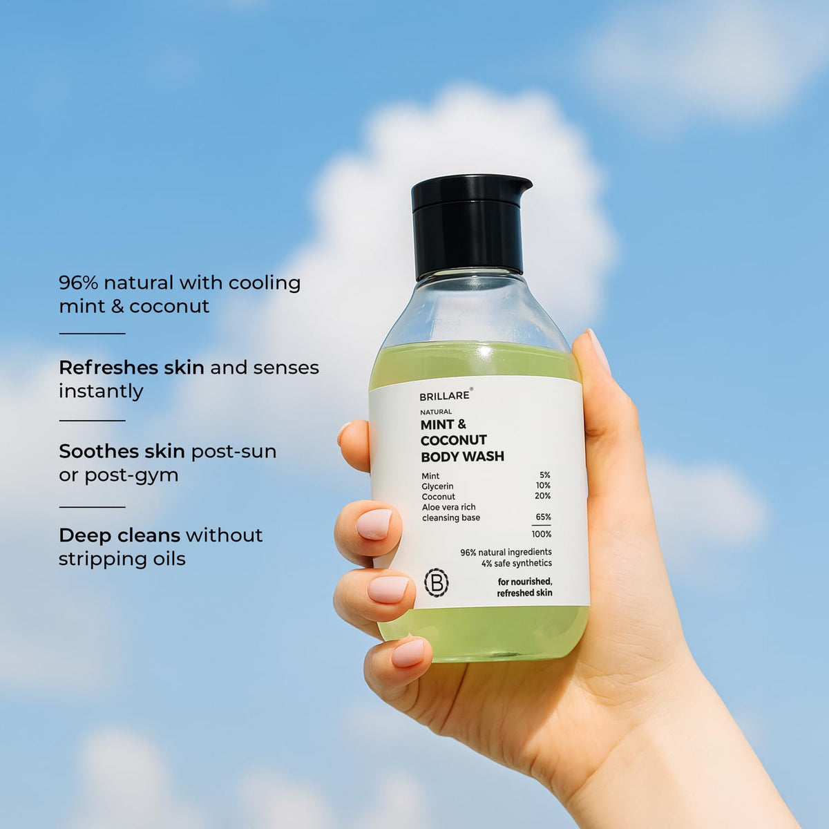 Brillare - Mint & Coconut Body Wash 200ml - Nexus hair