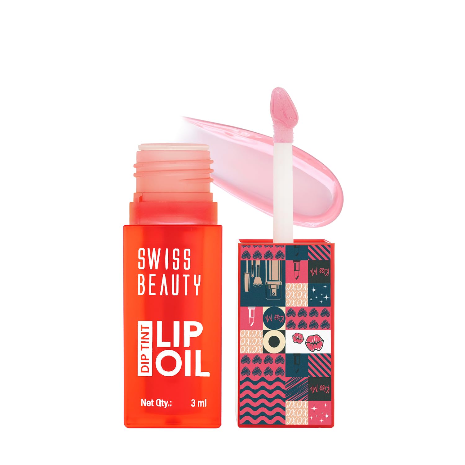 Swiss Beauty - Dip Tint Lip Oil Shade No.  01 Strawberry