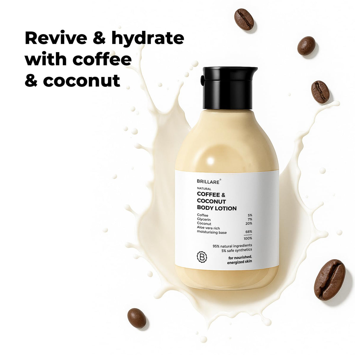 Brillare - Coffee & Coconut Body Lotion For Energized & Moisturised Skin 200ml - Nexus hair