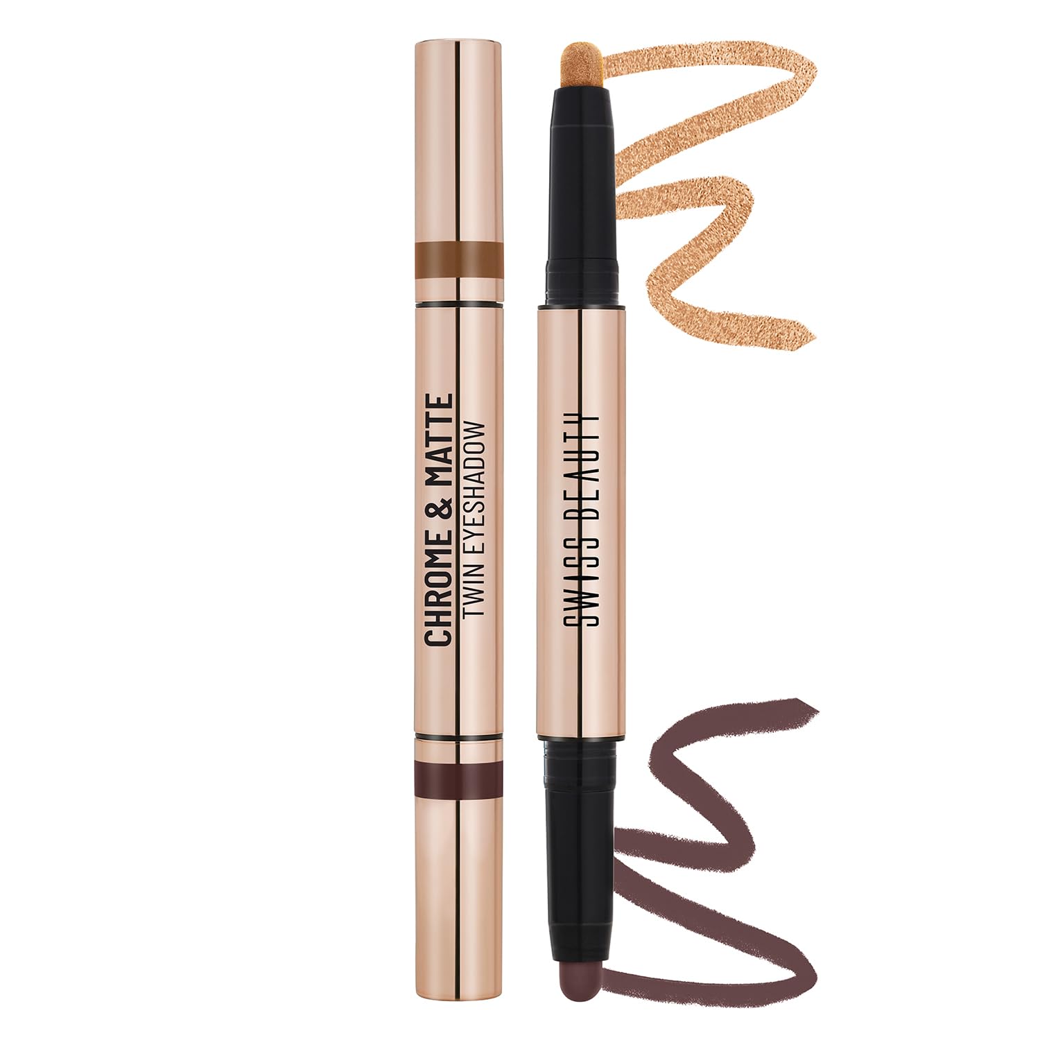 Swiss Beauty - Chrome & Matte Twin Eyeshadow  Shade No. 03 Cinnamon Crush