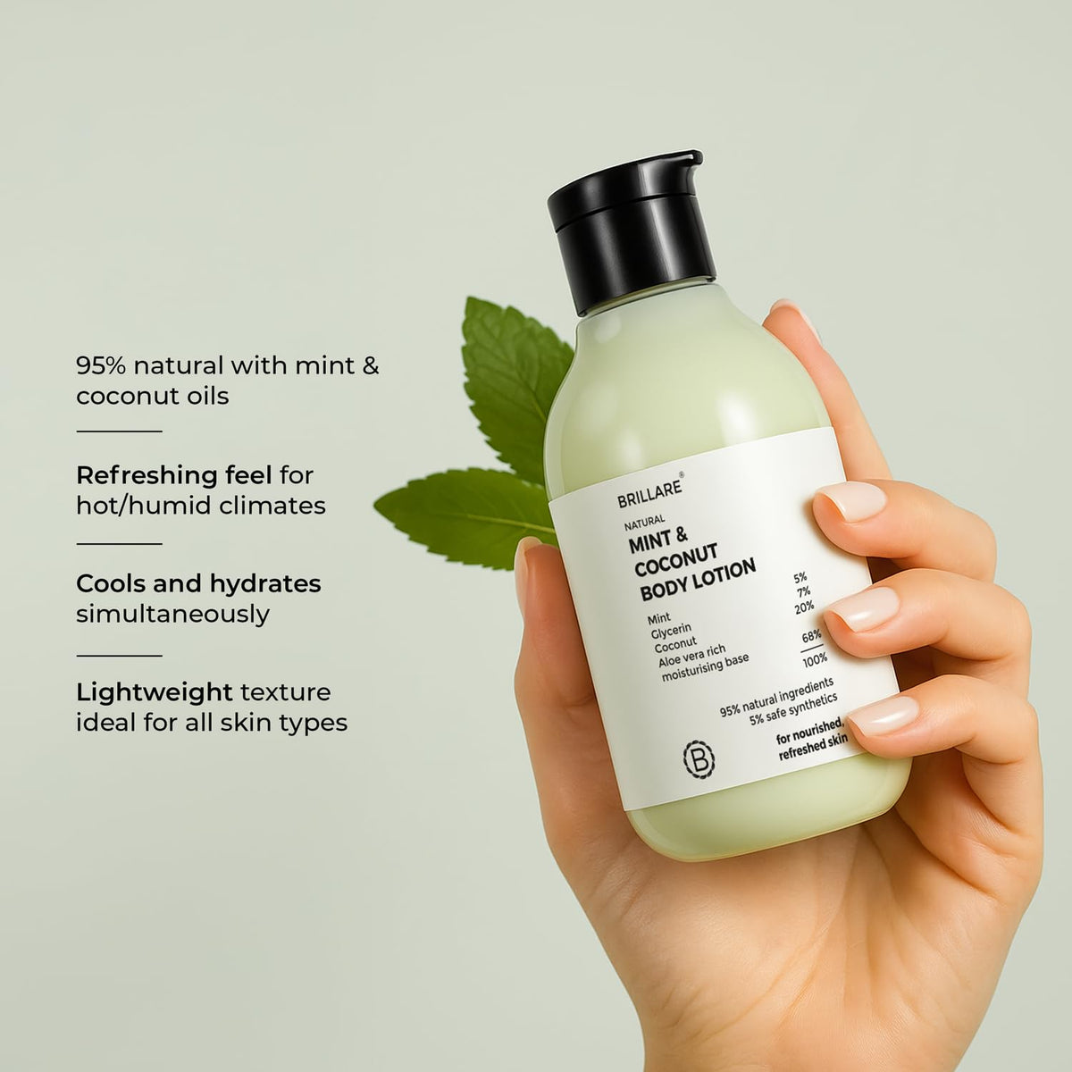 Brillare - Mint & Coconut Body Lotion 200ml - Nexus hair