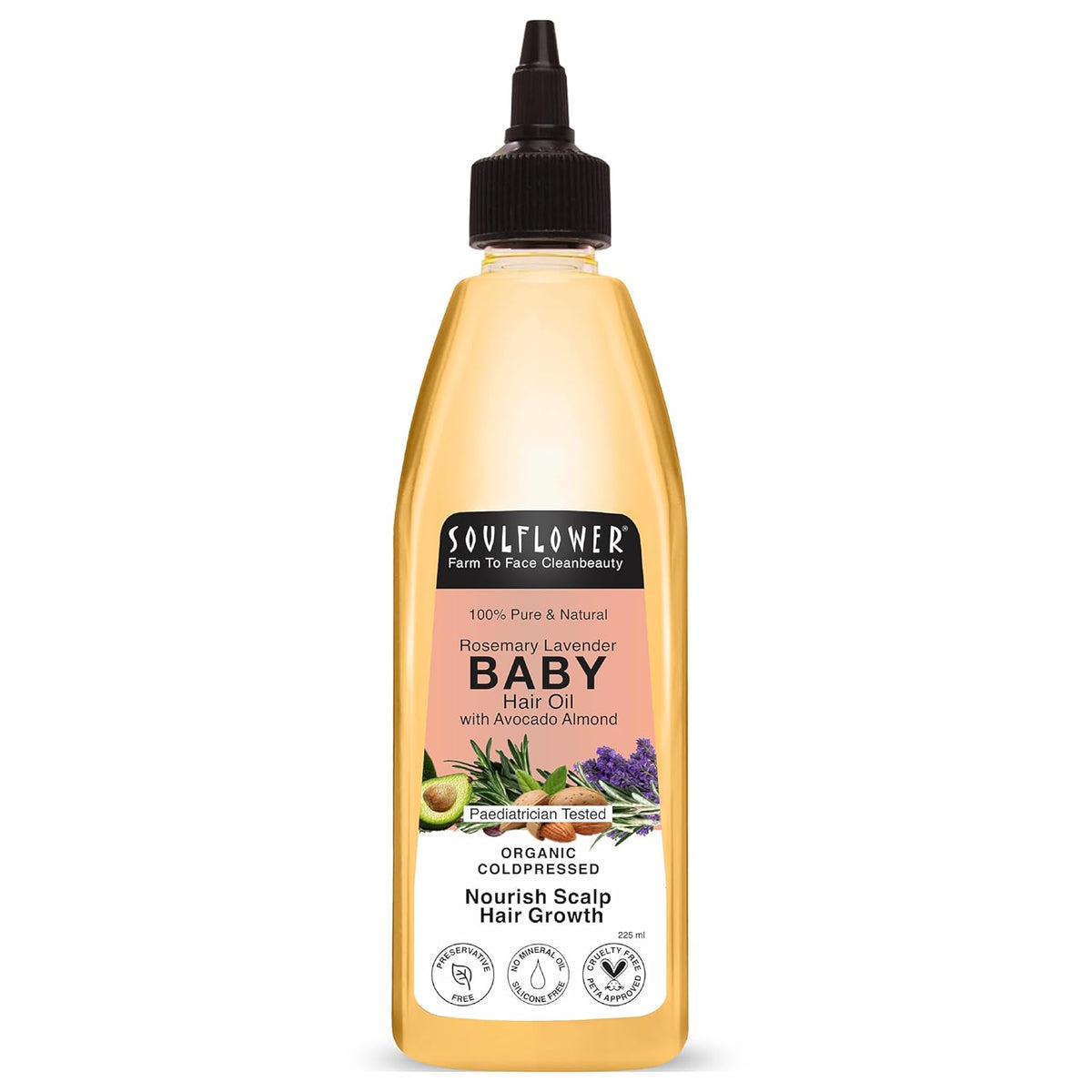 SoulFlower - Rosemary Lavender Baby Hair Growth Oil for Gentle Nourishment & Healthy Scalp 225ml - Nexus hair
