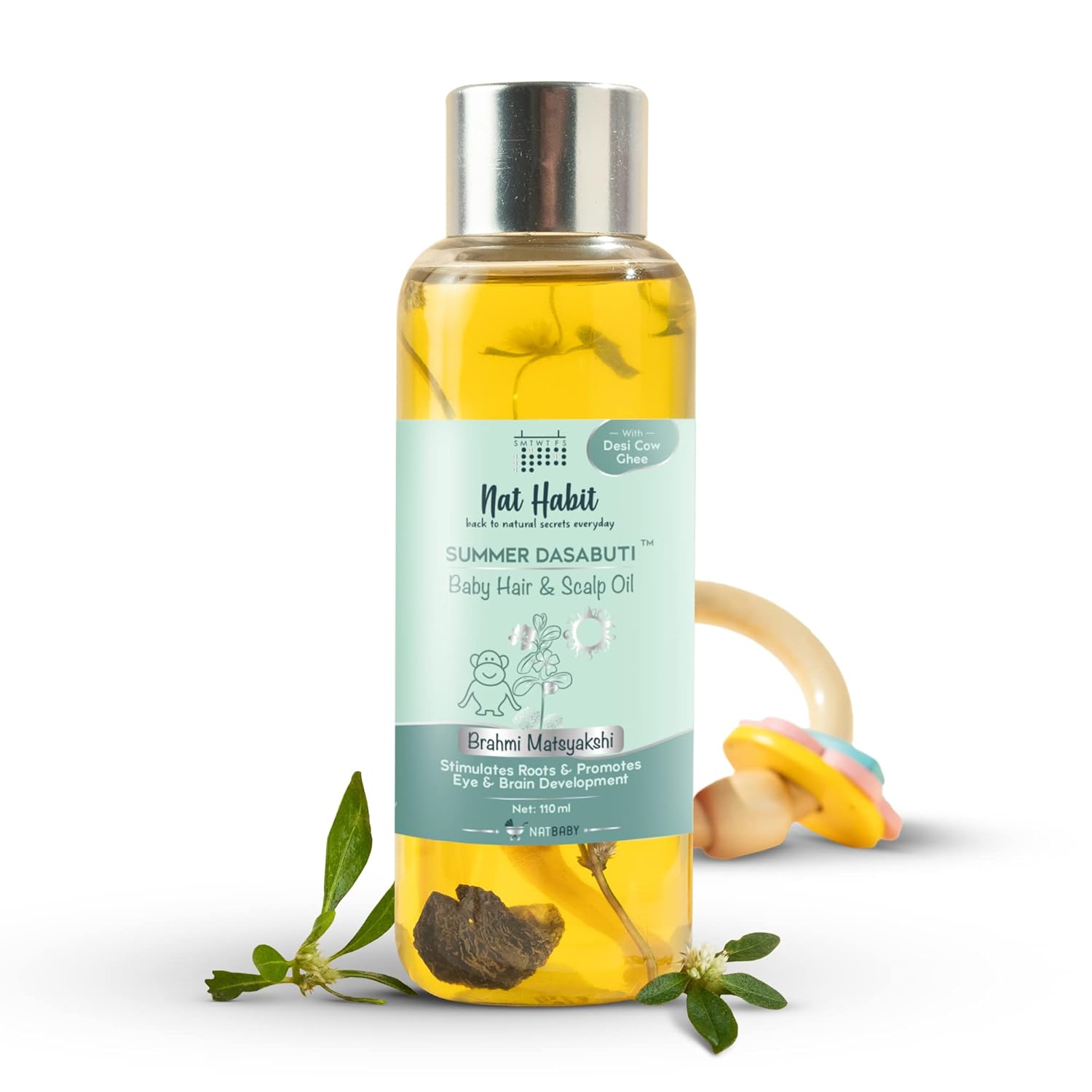 Nat Habit - Brahmi Matsyakshi Summer Dasabuti Baby Hair & Scalp Oil 110ml