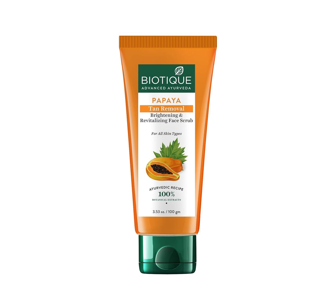 Biotique Papaya Tan Removal Brightening & Revitalizing Face Scrub 100g - Nexus hair