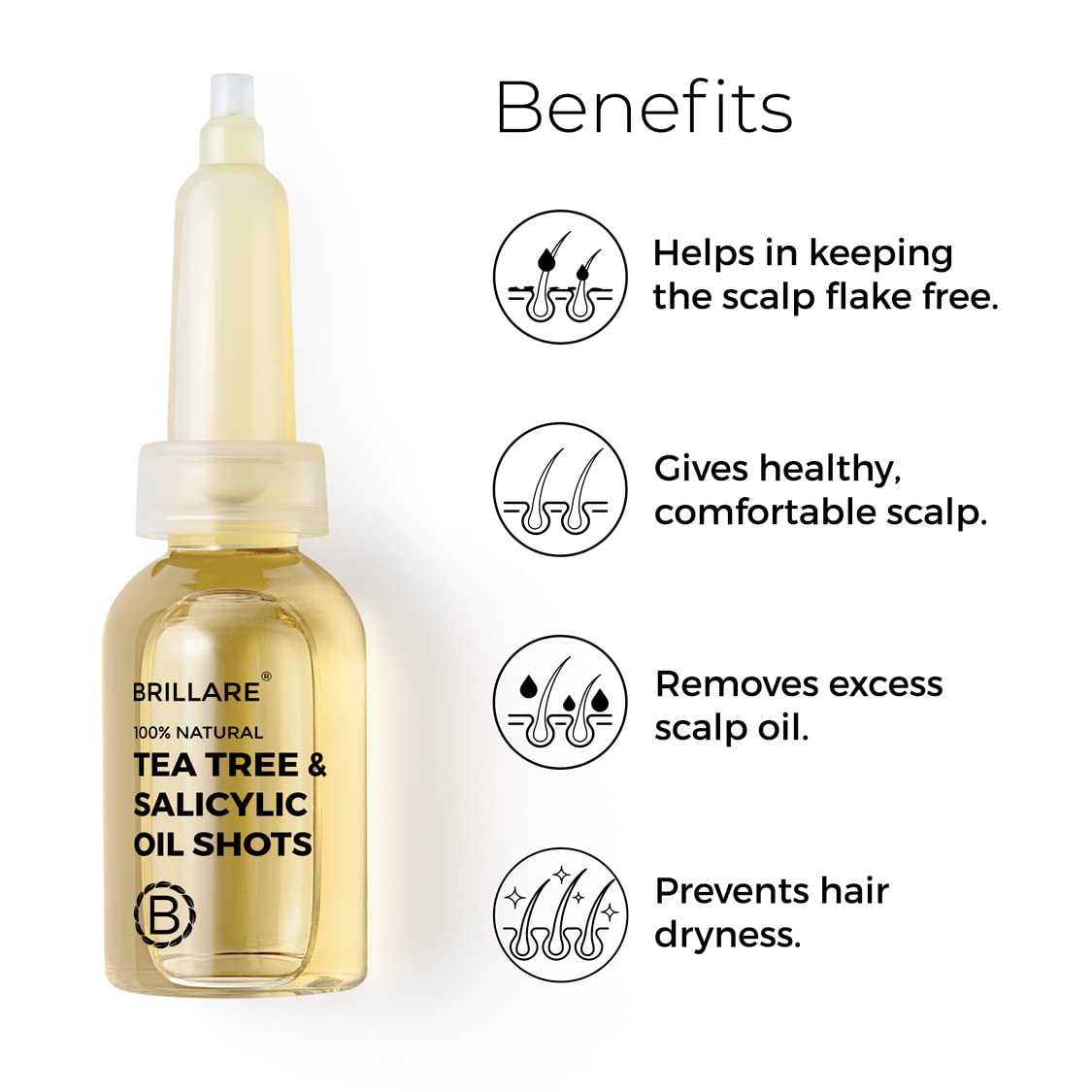 Brillare - Tea Tree & Salicylic Oil Shots For Dandruff Control 6ml X 8 - Nexus hair