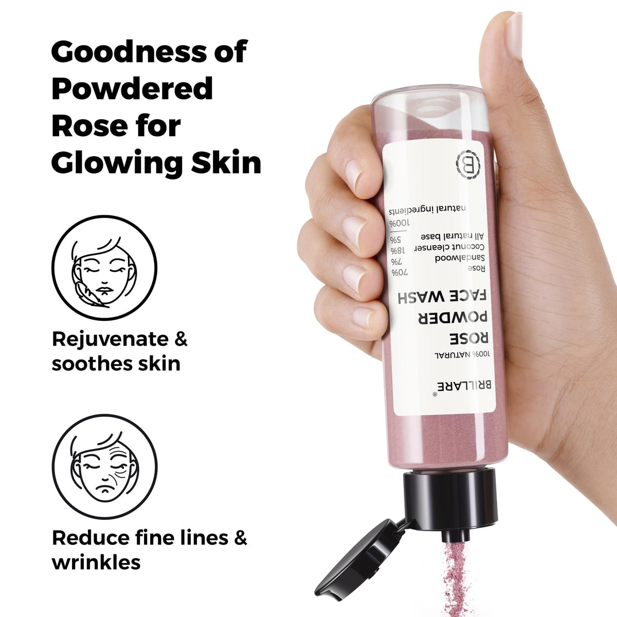Brillare - Rose Powder Face Wash For Youthful Skin 30g - Nexus hair