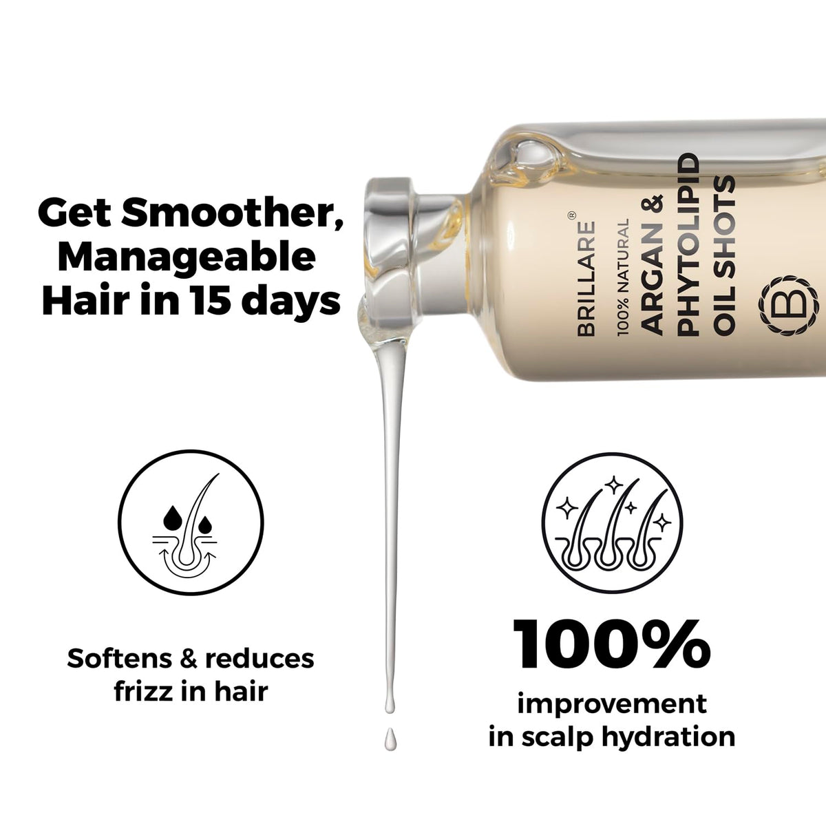 Brillare - Argan & Phytolipid Oil Shots For Dry, Frizzy Hair 6ml X 8 - Nexus hair