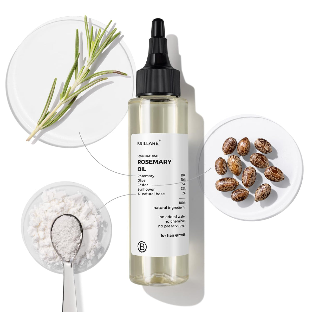 Brillare - Rosemary Hair Oil For Hair Growth 100ml - Nexus hair