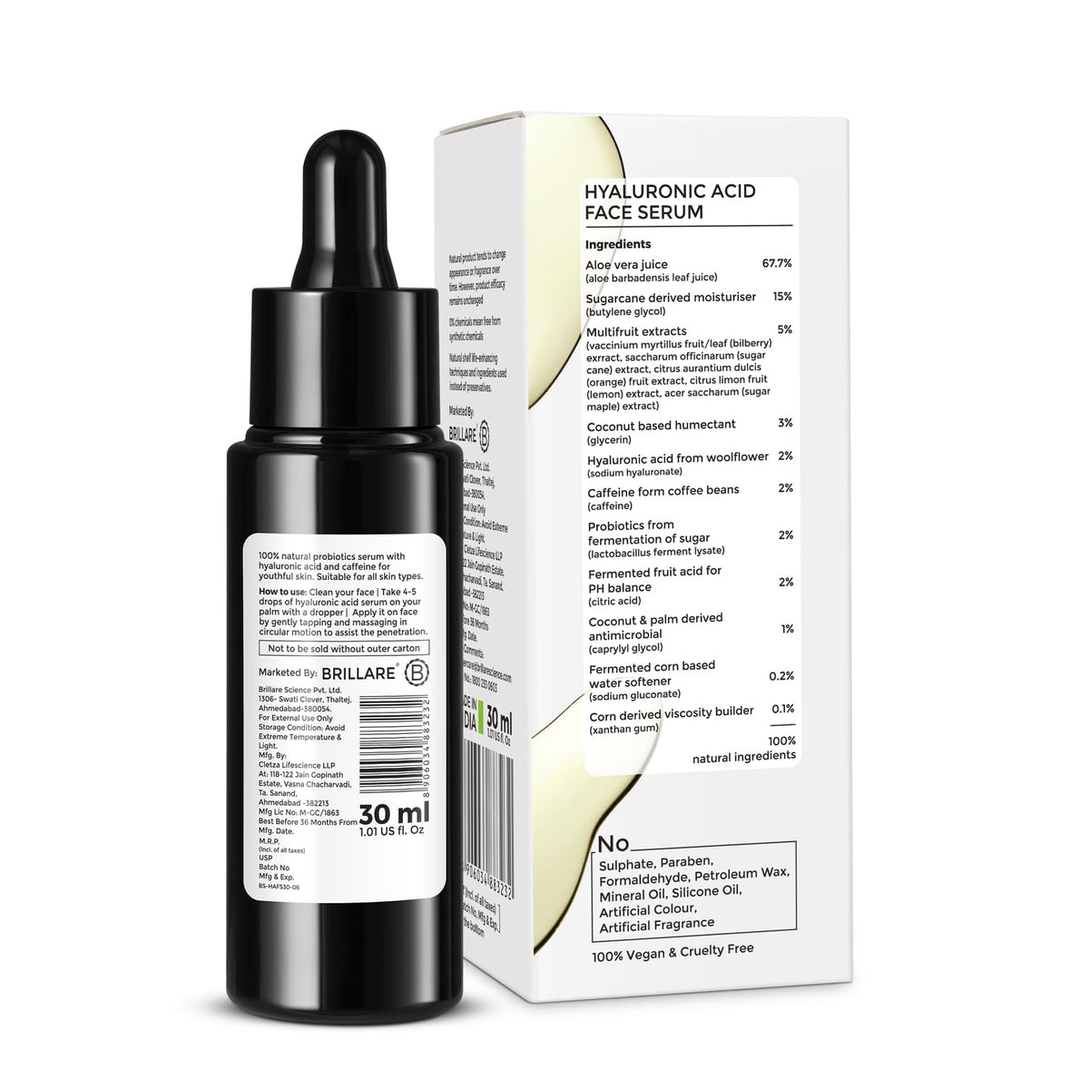 Brillare - 2% Hyaluronic Acid Face Serum For Youthful Skin 30ml - Nexus hair