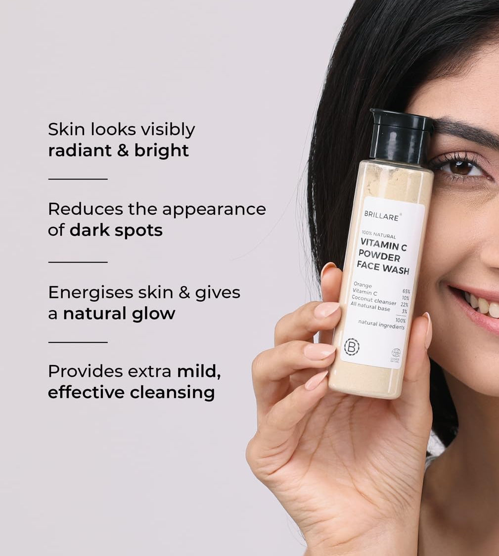 Brillare - Vitamin C Powder Face Wash For Bright, Glowing Skin, 30g - Nexus hair