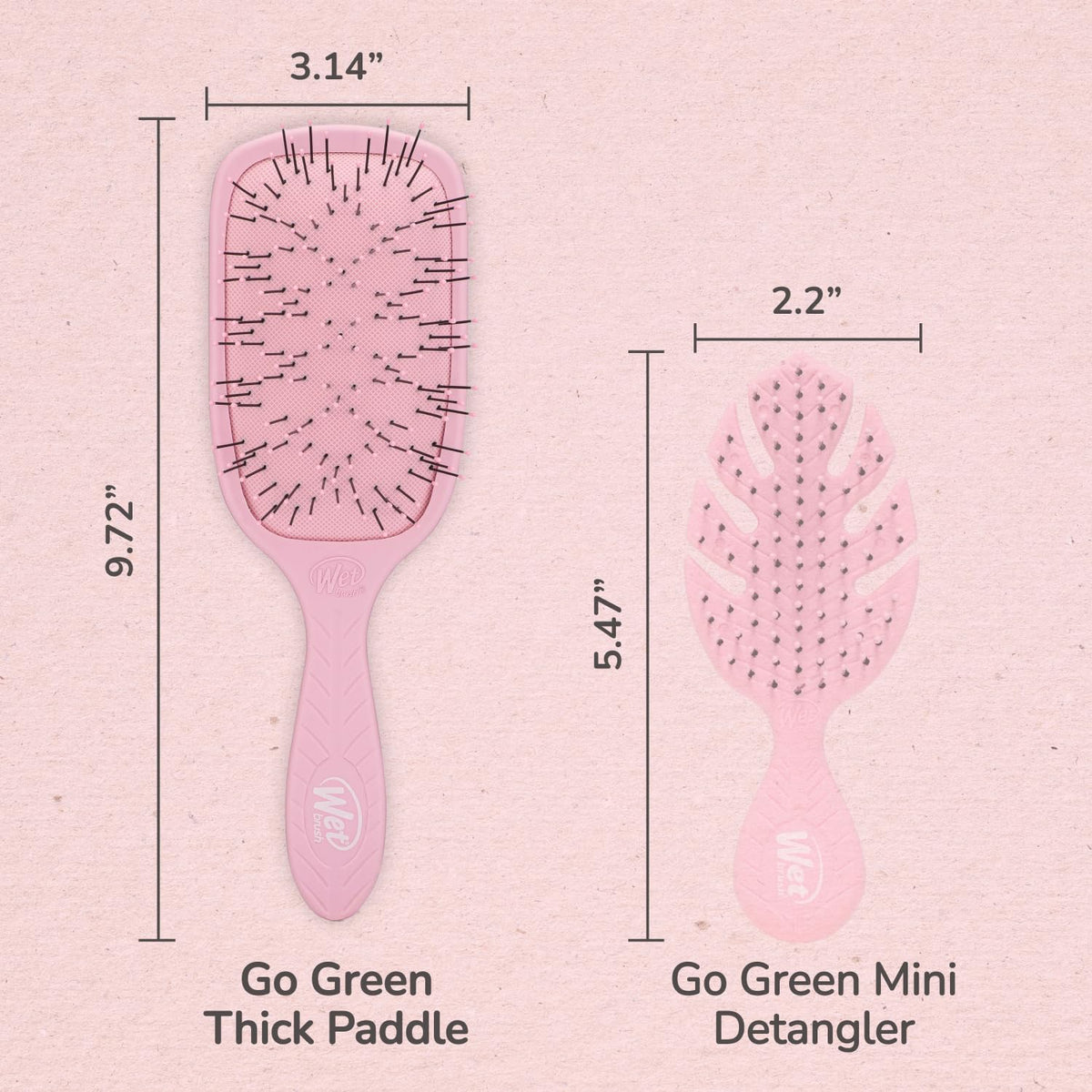 Wet Brush - Go Green Thick Paddle Pink