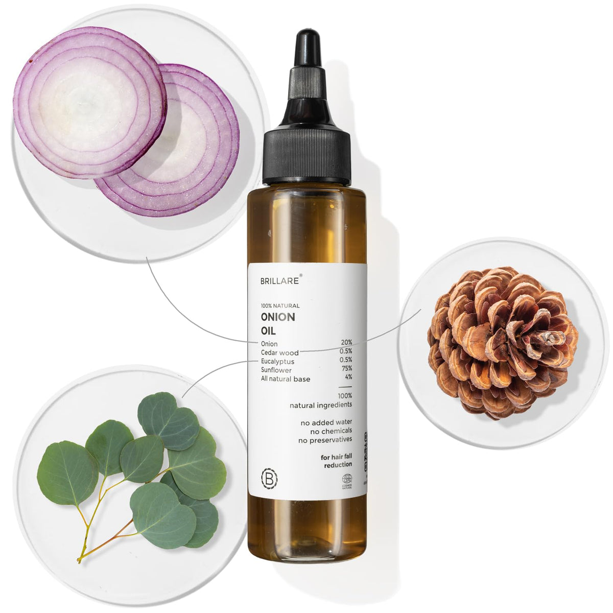 Brillare - Onion Hair Oil For Hair Fall Reduction 100ml - Nexus hair