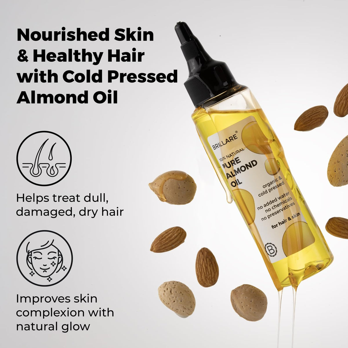 Brillare - Pure Almond Oil 100ml - Nexus hair