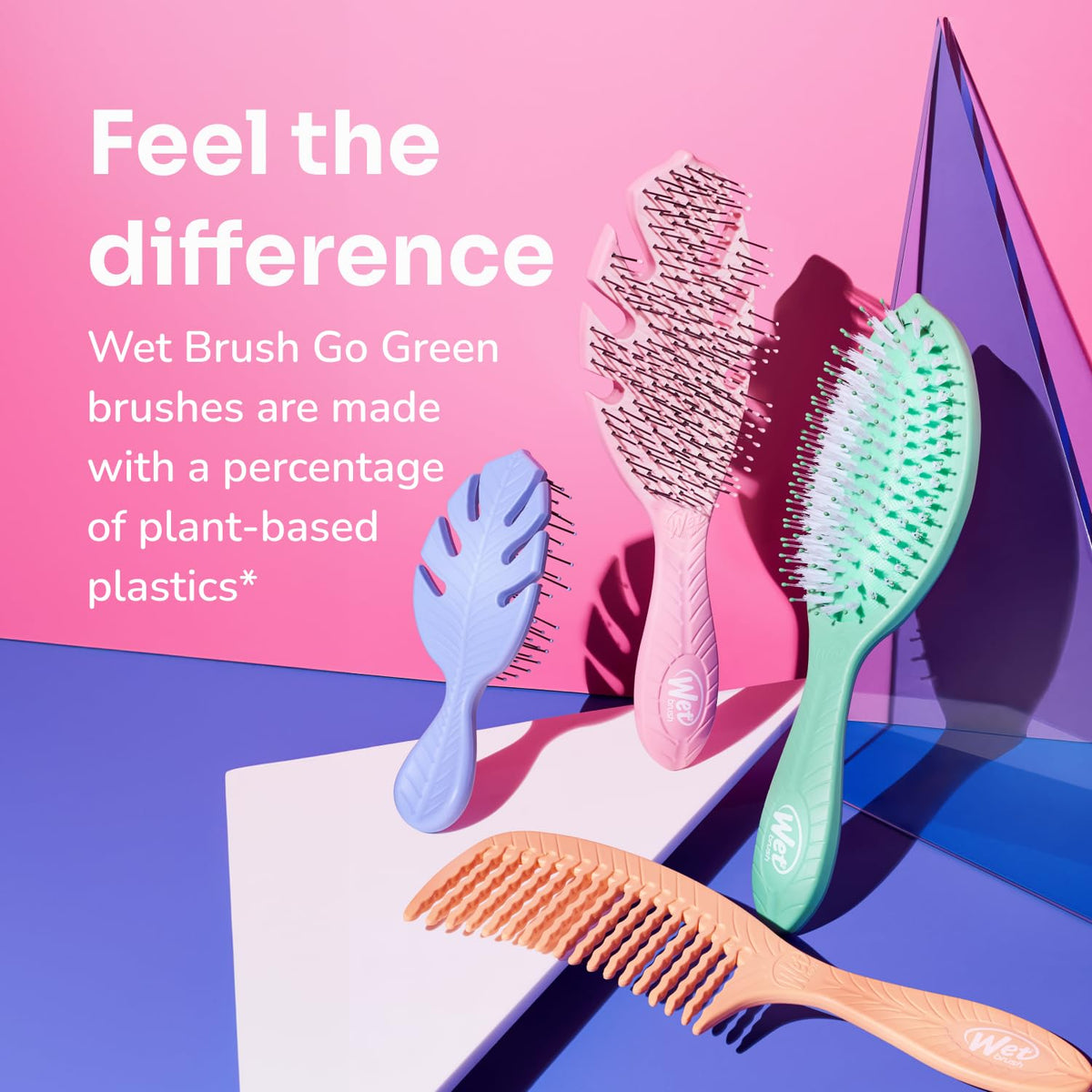 Wet Brush - Go Green Thick Paddle Pink