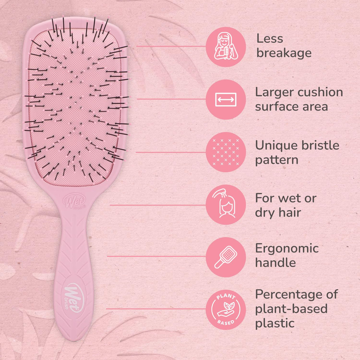 Wet Brush - Go Green Thick Paddle Pink