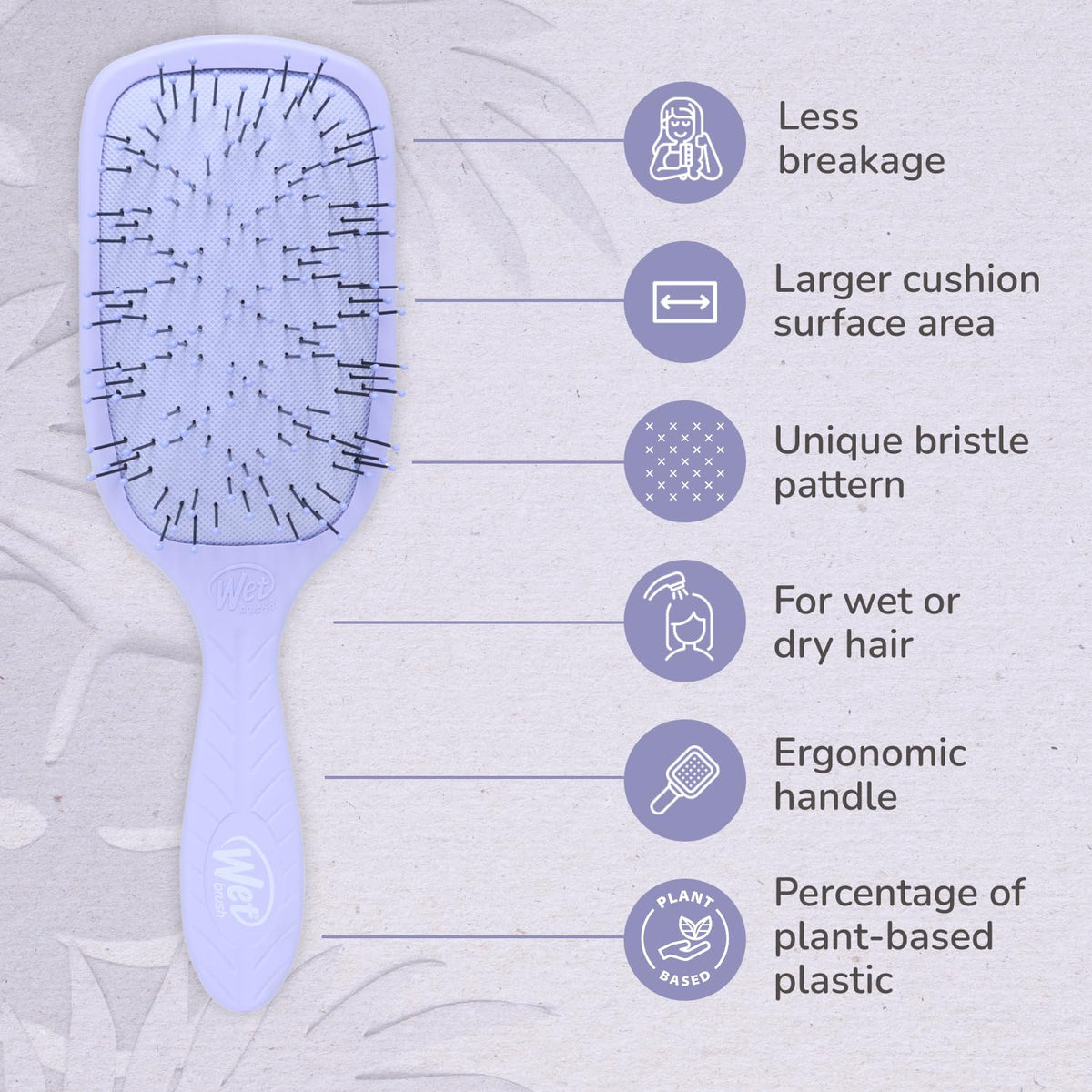 Wet Brush - Go Green Thick Paddle Purple