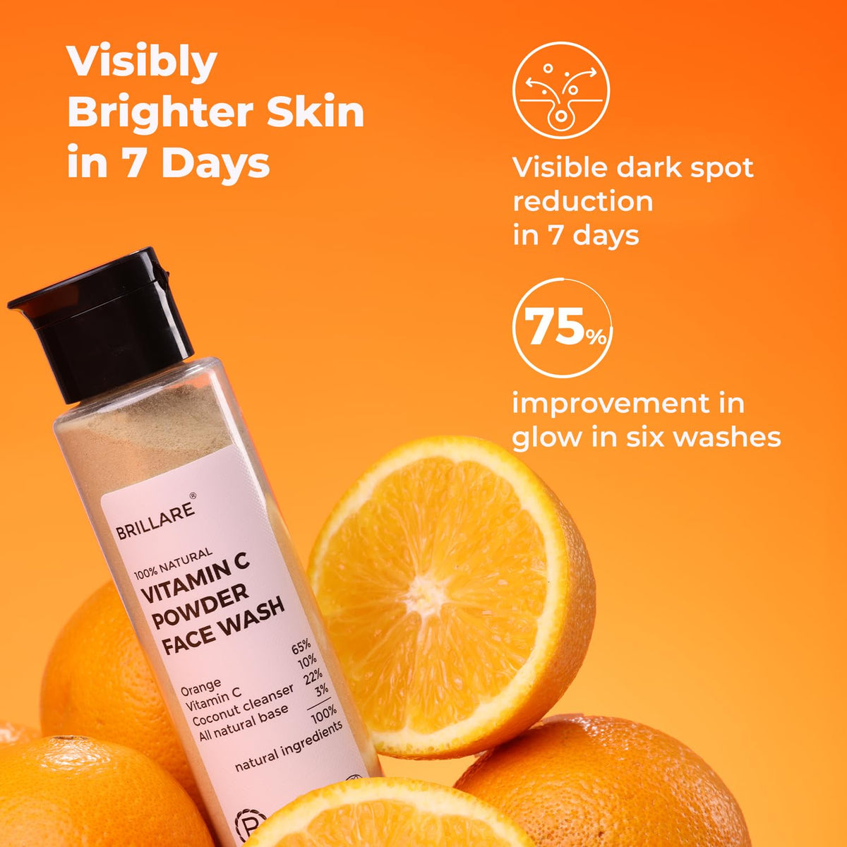 Brillare - Vitamin C Powder Face Wash For Bright, Glowing Skin, 30g - Nexus hair