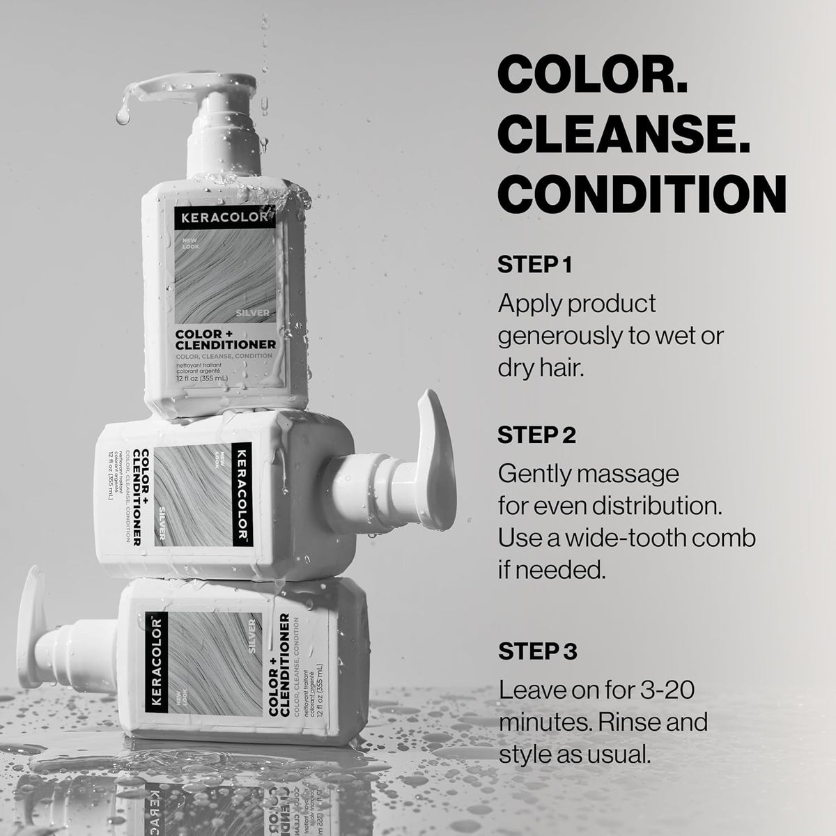 Keracolor - Color + Clenditioner Silver 1000ml - Nexus hair