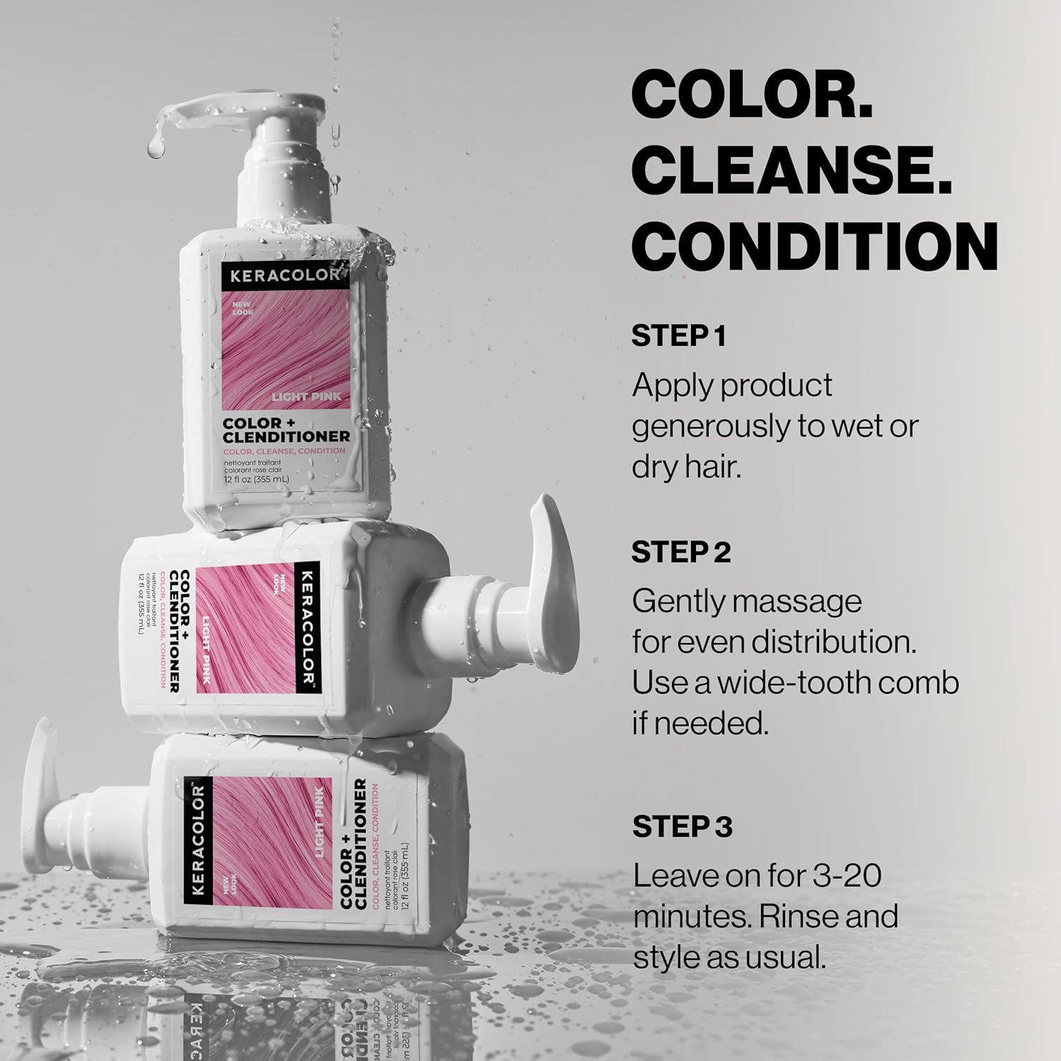 Keracolor - Color + Clenditioner Light Pink 355ml